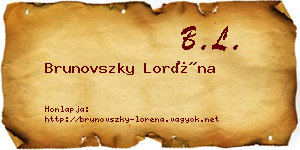 Brunovszky Loréna névjegykártya